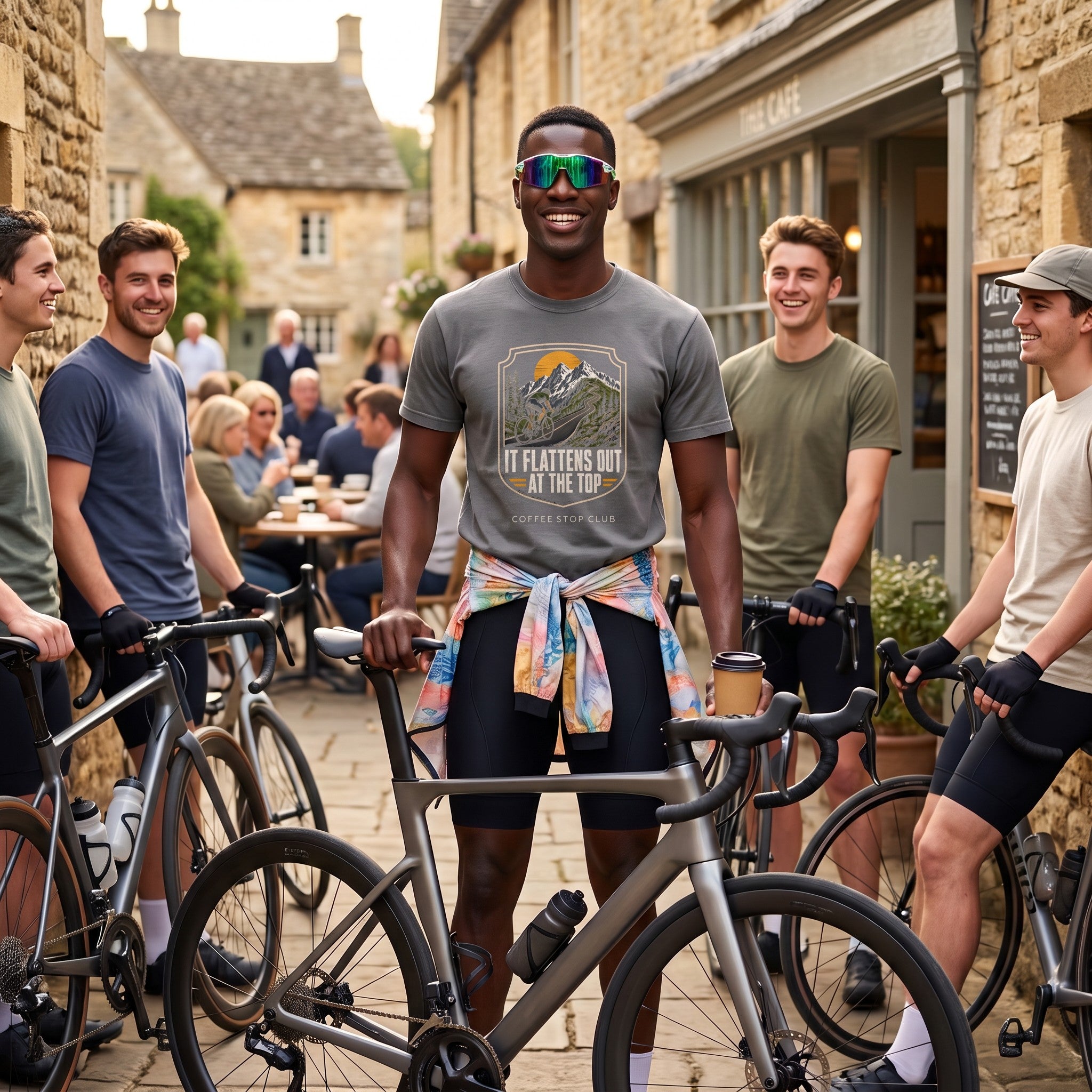It Flattens Out Cycling T-Shirt — Grey lifestyle