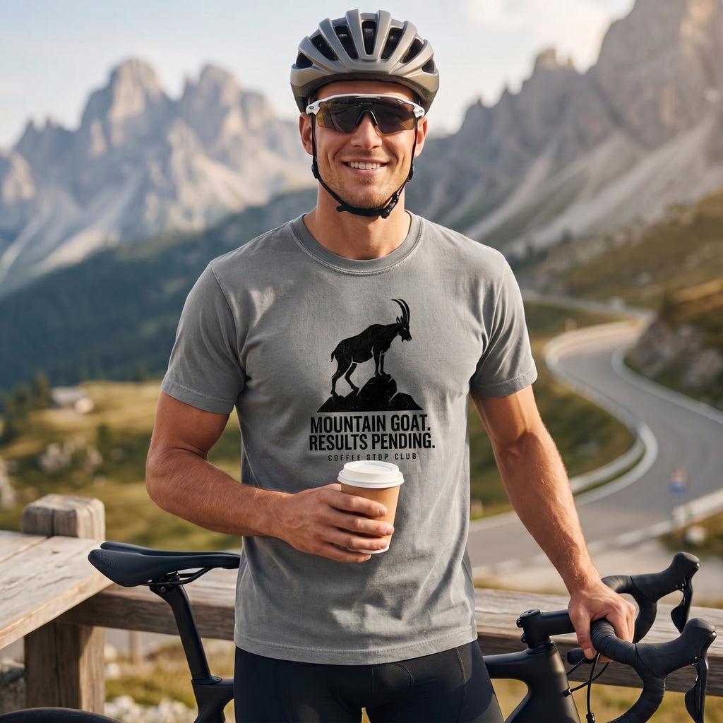 Mountain Goat Cycling T-Shirt — Grey lifestyle