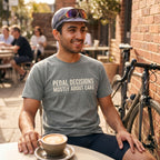 Pedal Decisicions Cycling T-Shirt — Grey lifestyle