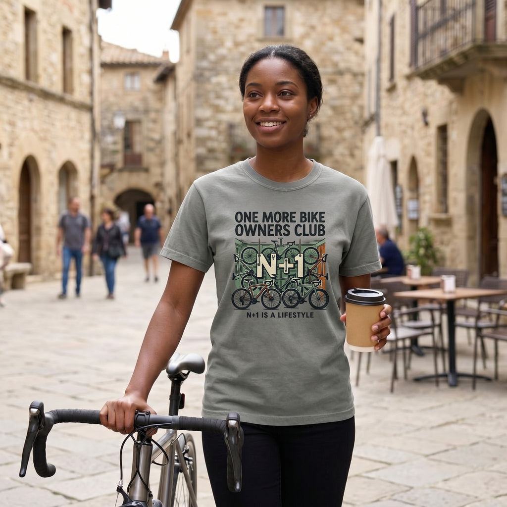 One More Bike N+1 T-Shirt — Grey lifestyle