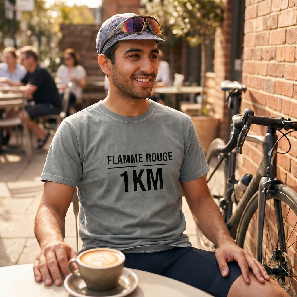 Flamme Rouge 1Km T-Shirt — Grey lifestyle