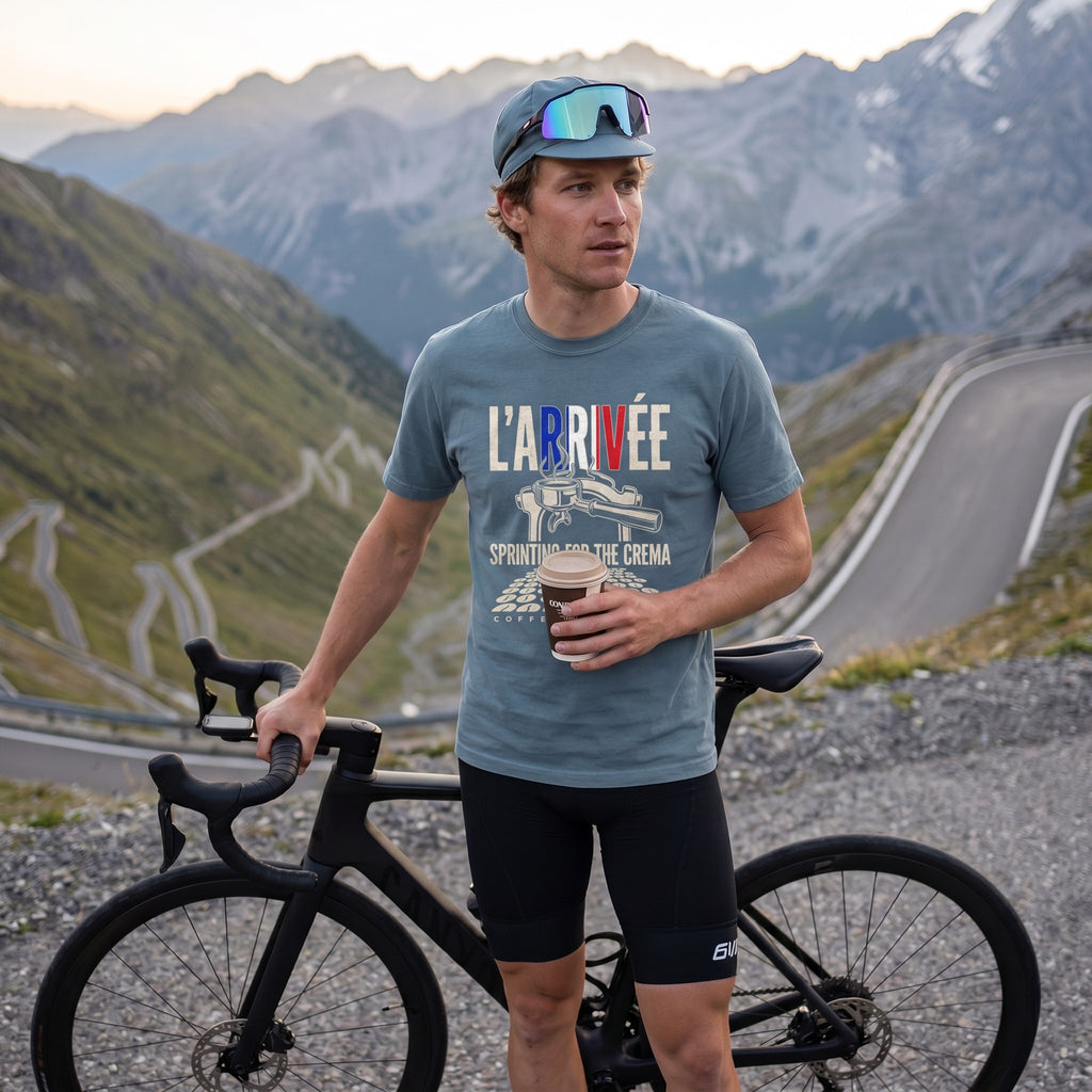L'Arrivée TdF Cycling T-Shirt — Ice Blue lifestyle