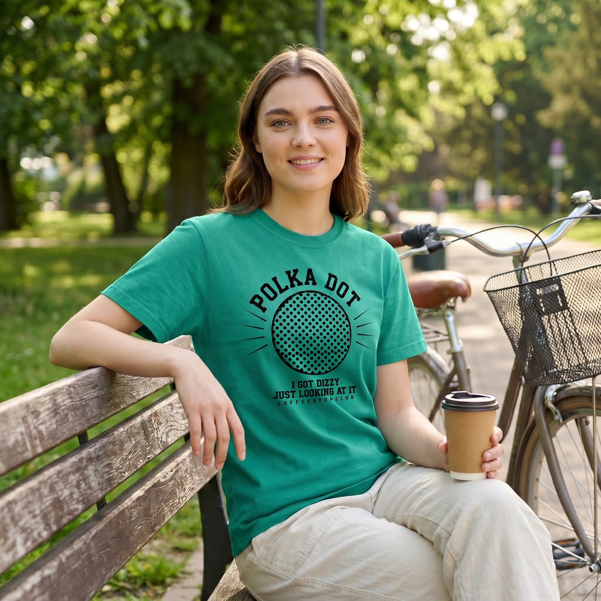 Polka Dot Yellow Cycling T-Shirt — Island Green lifestyle
