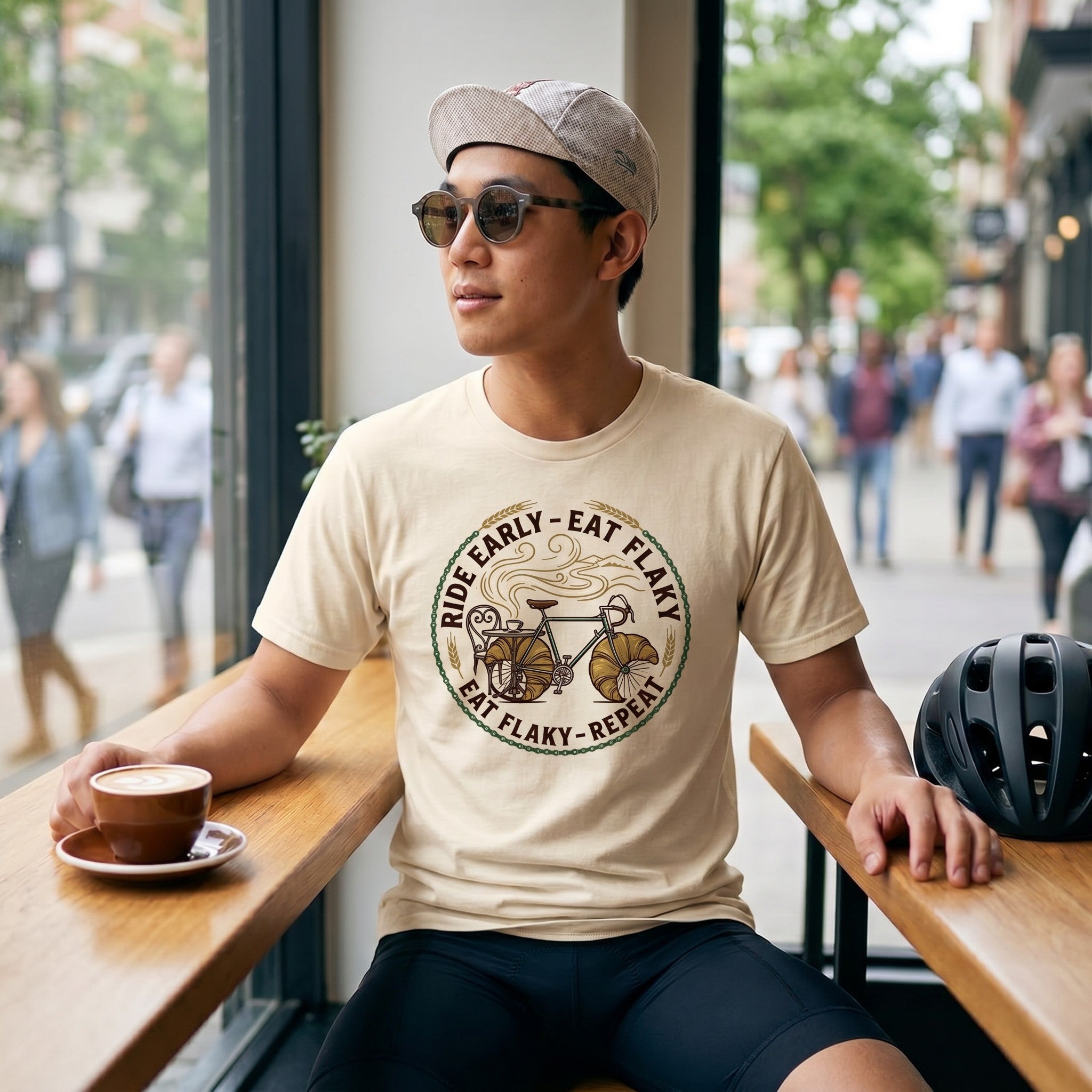 Ride Early Eat Flaky T-Shirt — Ivory lifestyle