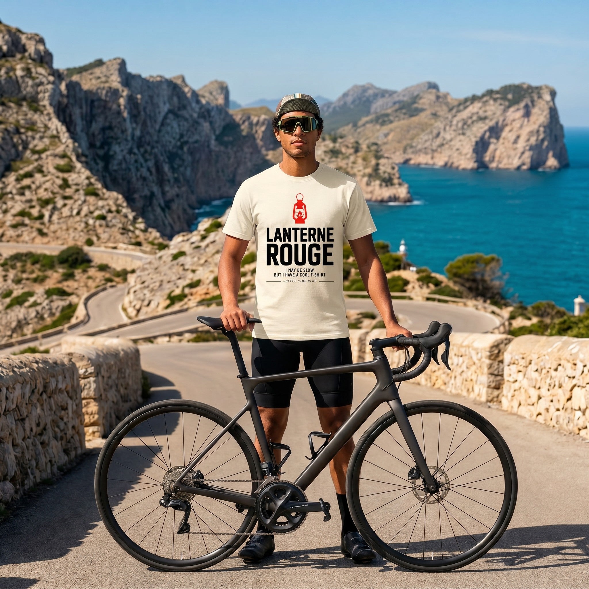 I May Be Slow Cyclist T-Shirt — Ivory lifestyle