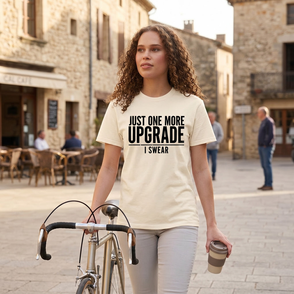 One More Upgrade Cycling T-Shirt — Ivory lifestyle