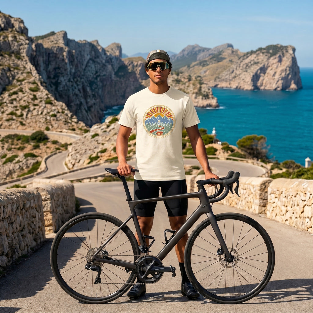 Wheel Base Cycling T-Shirt — Ivory lifestyle