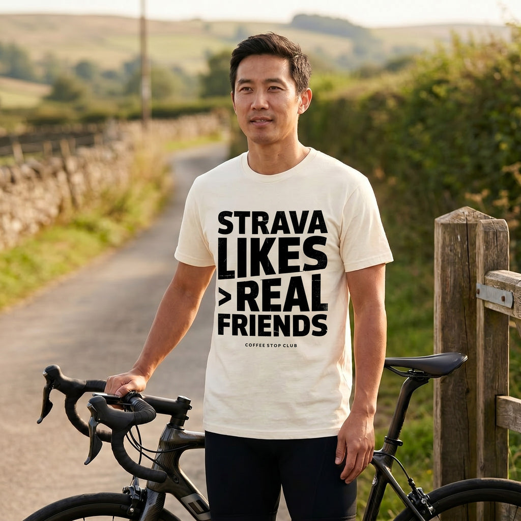 Strava Likes Friends T-Shirt — Ivory lifestyle