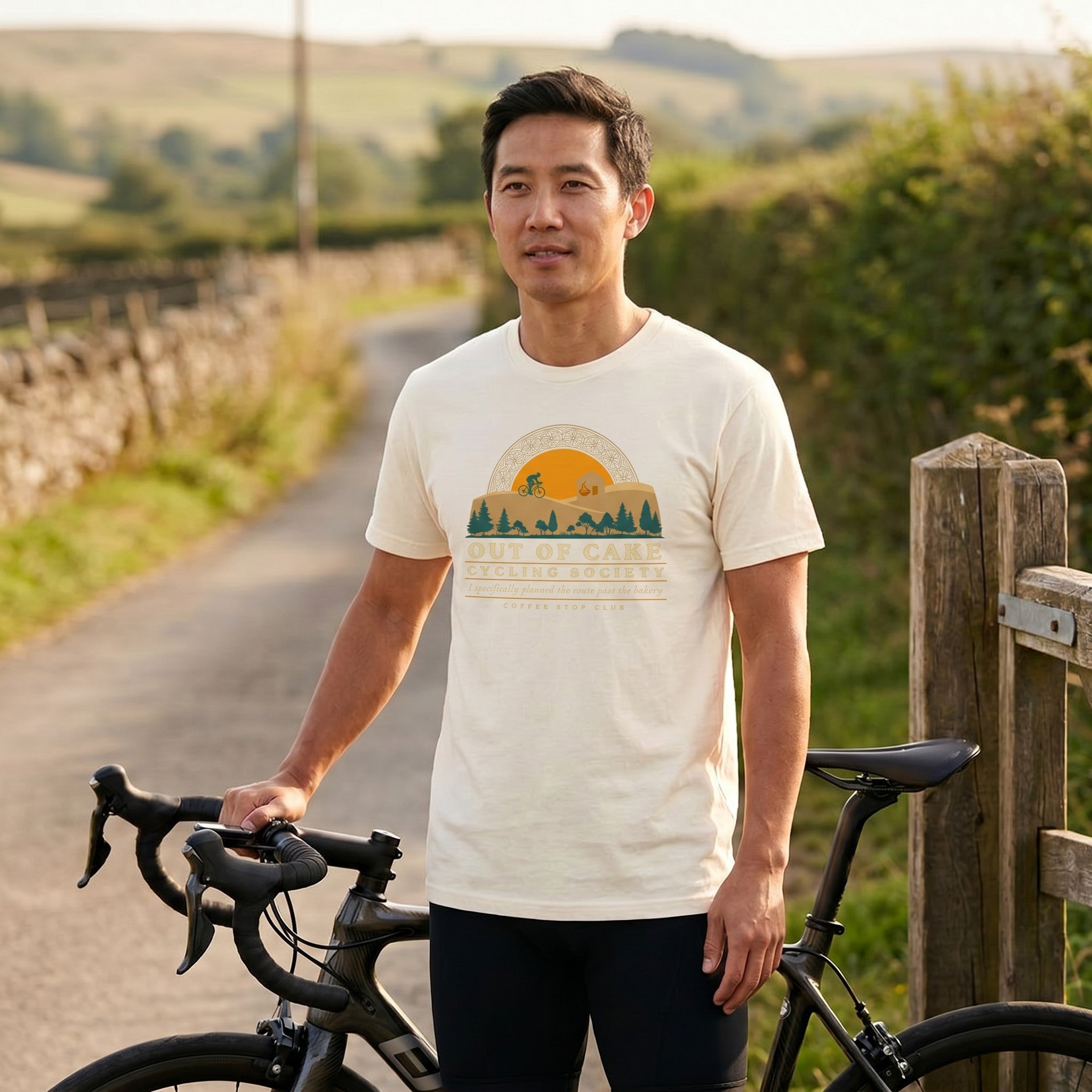 Out of Cake Cycling T-Shirt — Ivory lifestyle