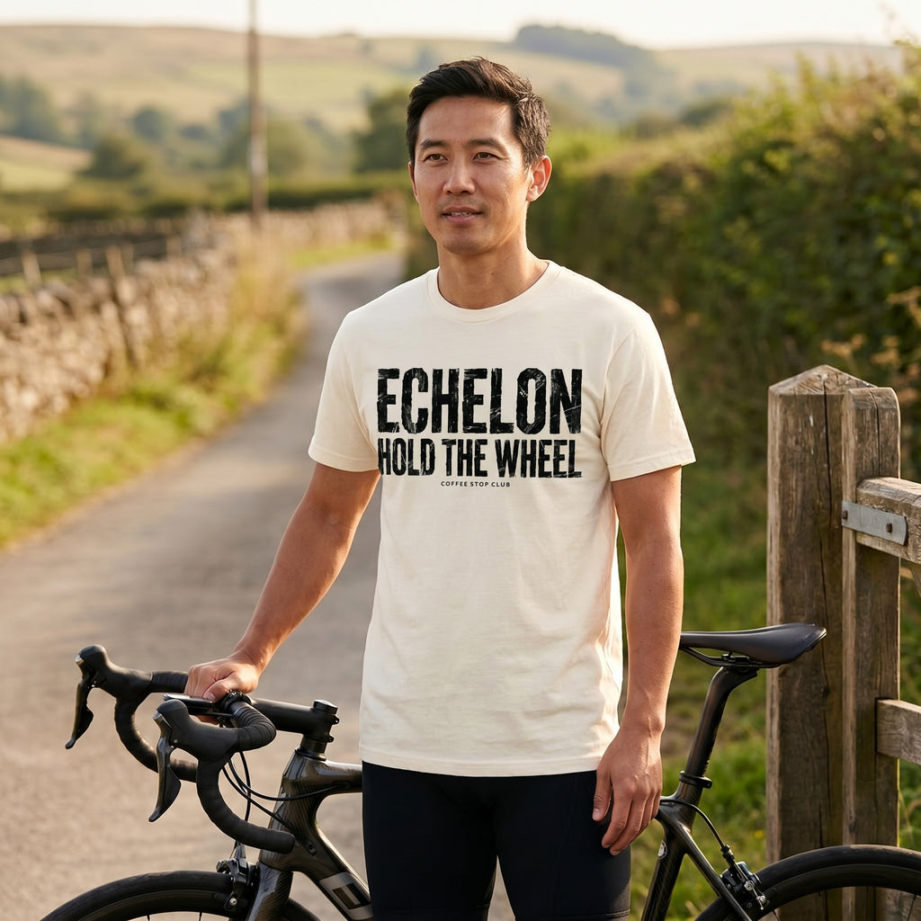 Echelon Hold the Wheel Tour T-Shirt — Ivory lifestyle