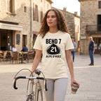 Bend 7 Alpe d'Huez Cyclist T-Shirt — Ivory lifestyle