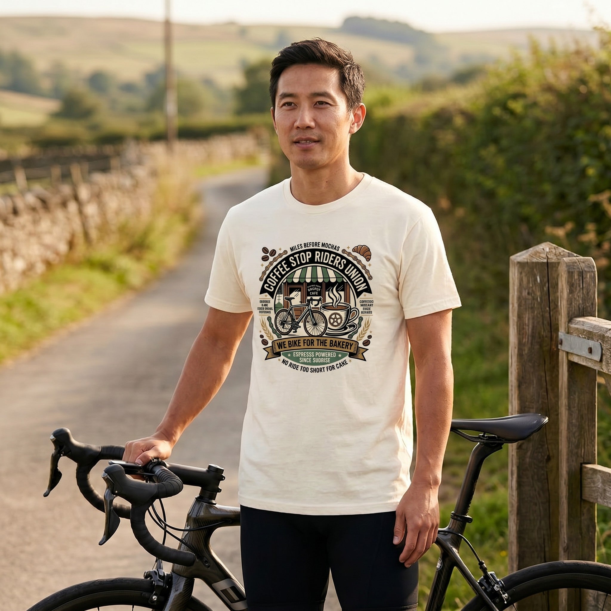 Riders Union Bakery T-Shirt — Ivory lifestyle