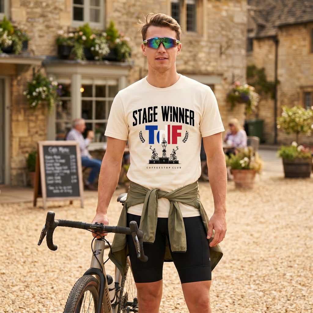 Stage Winner TdF Cycling T-Shirt — Ivory lifestyle
