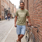 Suffering is Temporary Cycling T‑Shirt — Khaki lifestyle