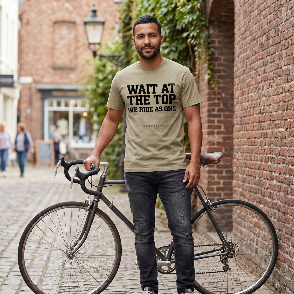 Wait at the Top T‑Shirt — Khaki lifestyle