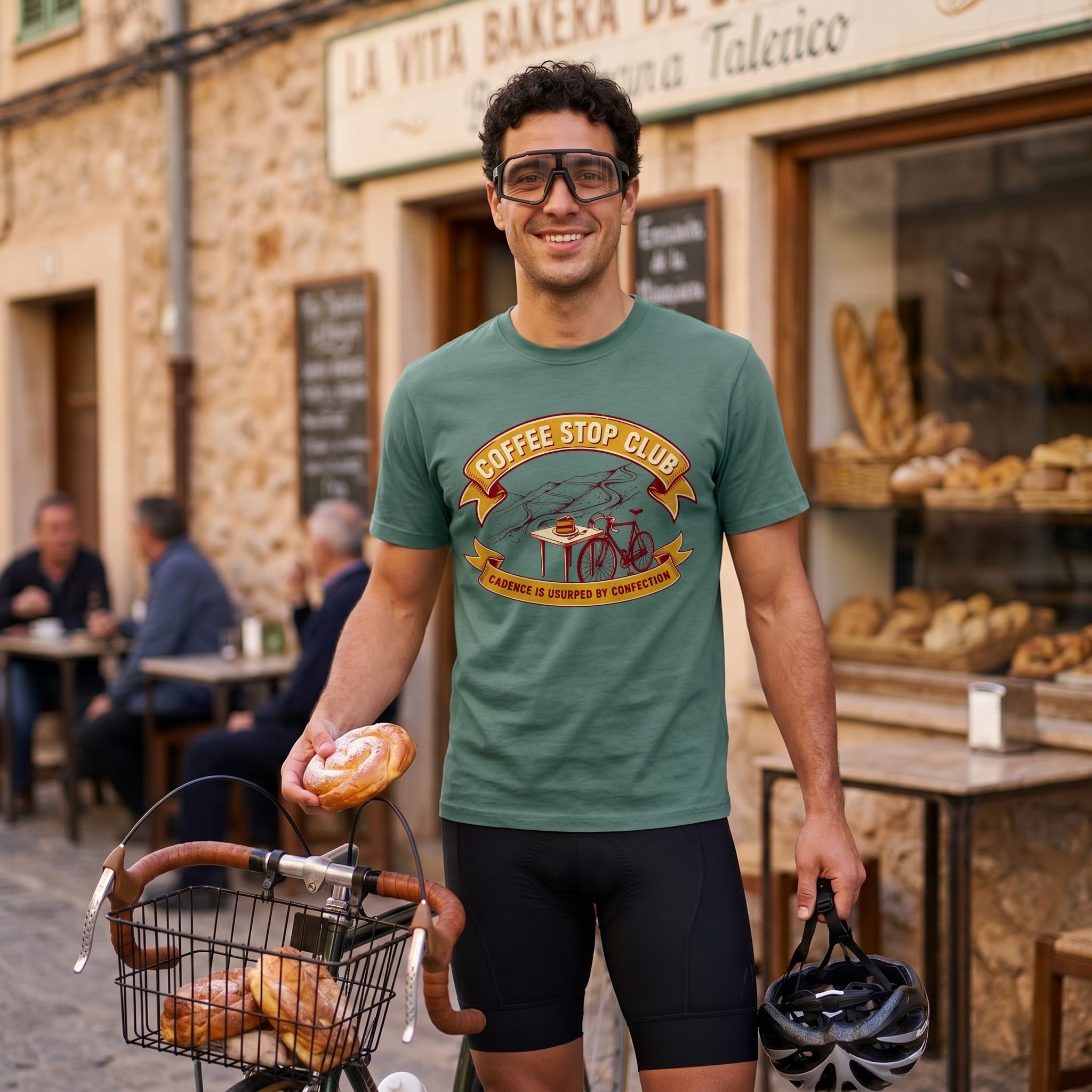 Cadence Confection Cycling T‑Shirt — Light Green lifestyle