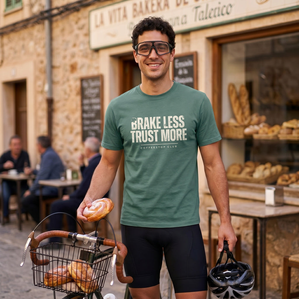 Brake Less Trust More T‑Shirt — Light Green lifestyle