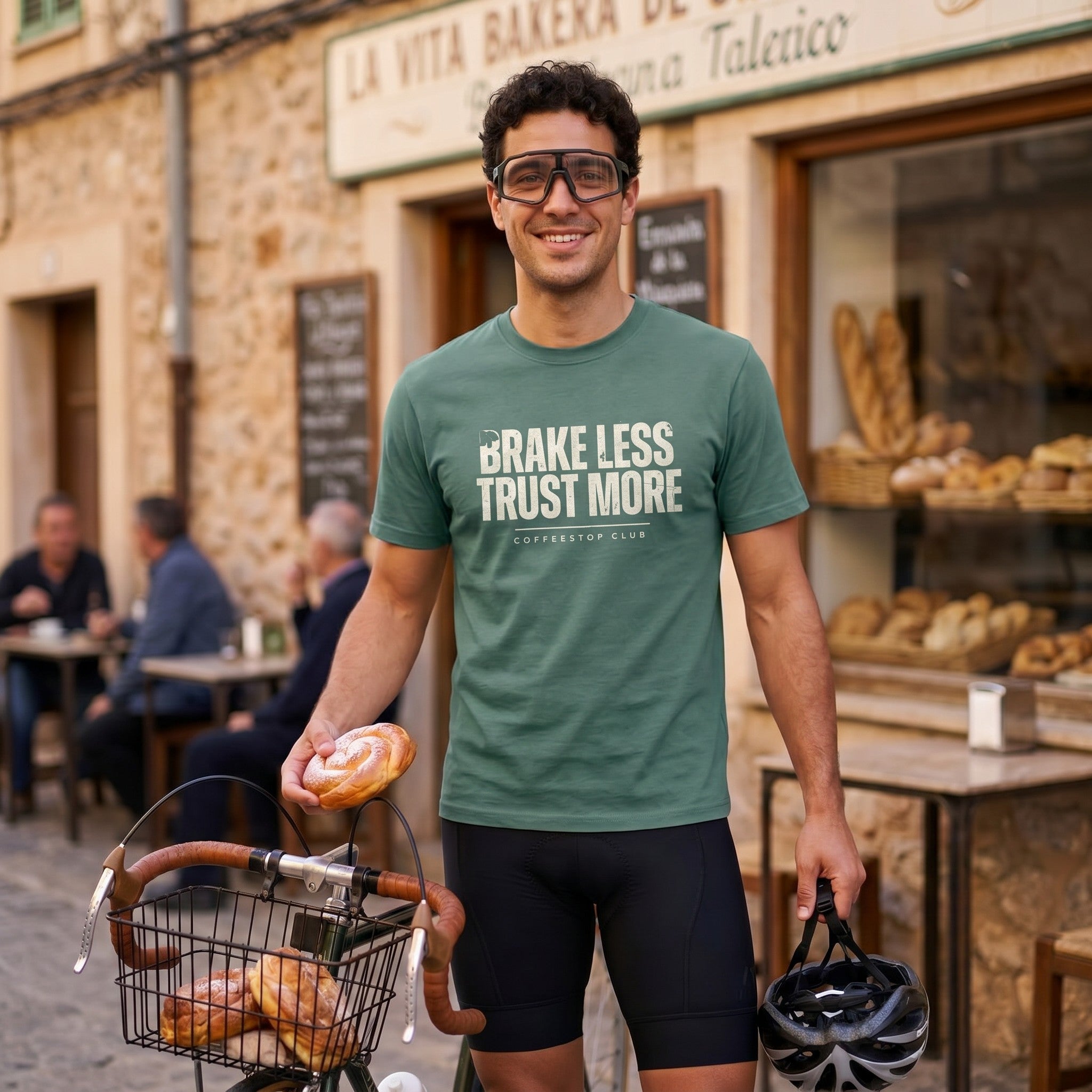 Brake Less Trust More T‑Shirt — Light Green lifestyle