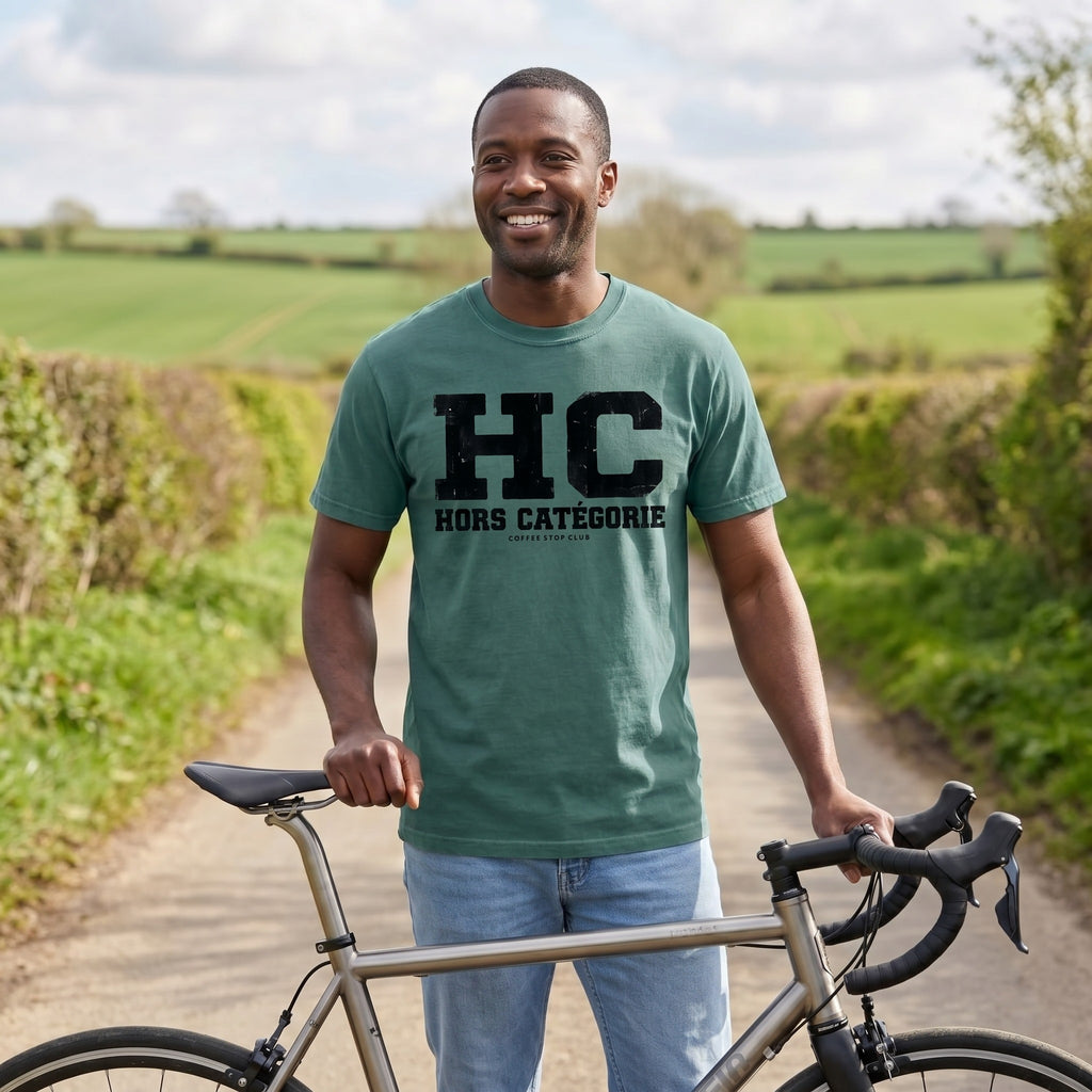 HC Hors Catégorie Tour T‑Shirt — Light Green lifestyle