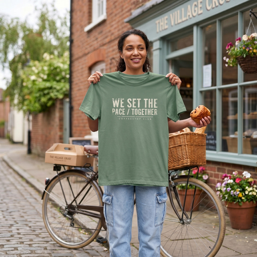We Set The Pace T‑Shirt — Light Green lifestyle