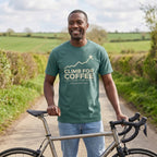Climb For Coffee T‑Shirt — Light Green lifestyle