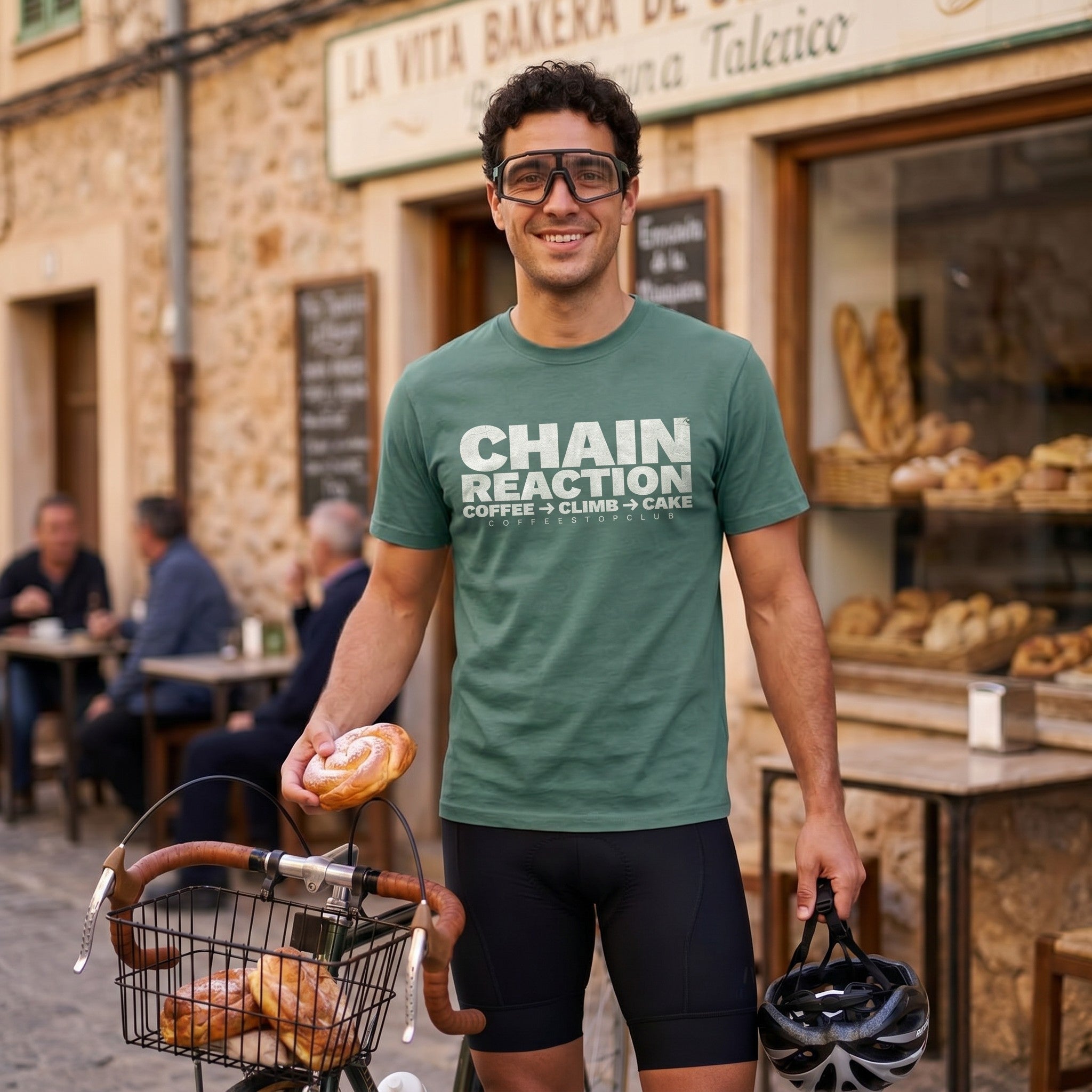 Chain Reaction T‑Shirt — Light Green lifestyle