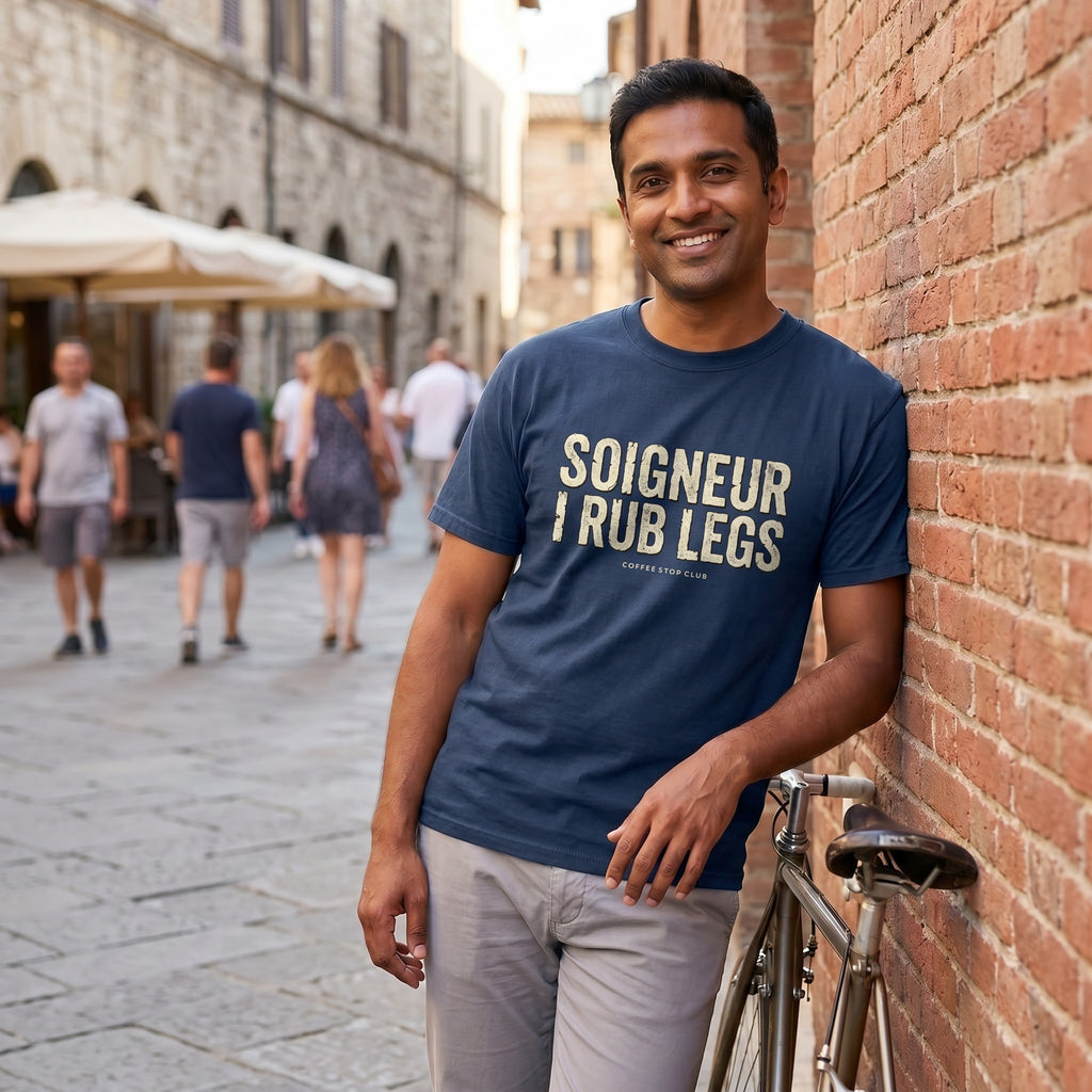 Soigneur Leg Rub Tour T‑Shirt — Midnight lifestyle