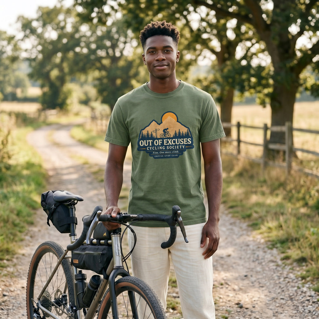 Out of Excuses Cyclist T-Shirt — Moss lifestyle