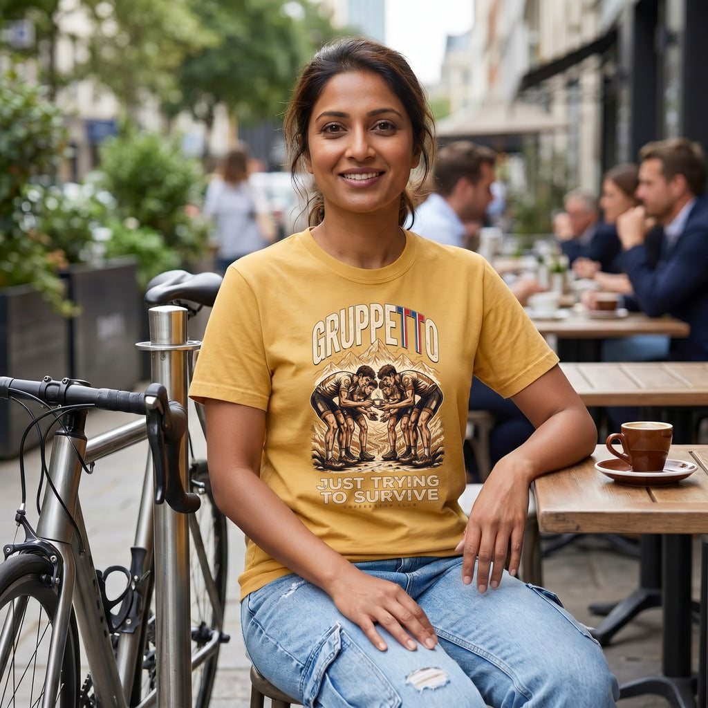 Gruppetto TdF Cycling T-Shirt — Mustard lifestyle