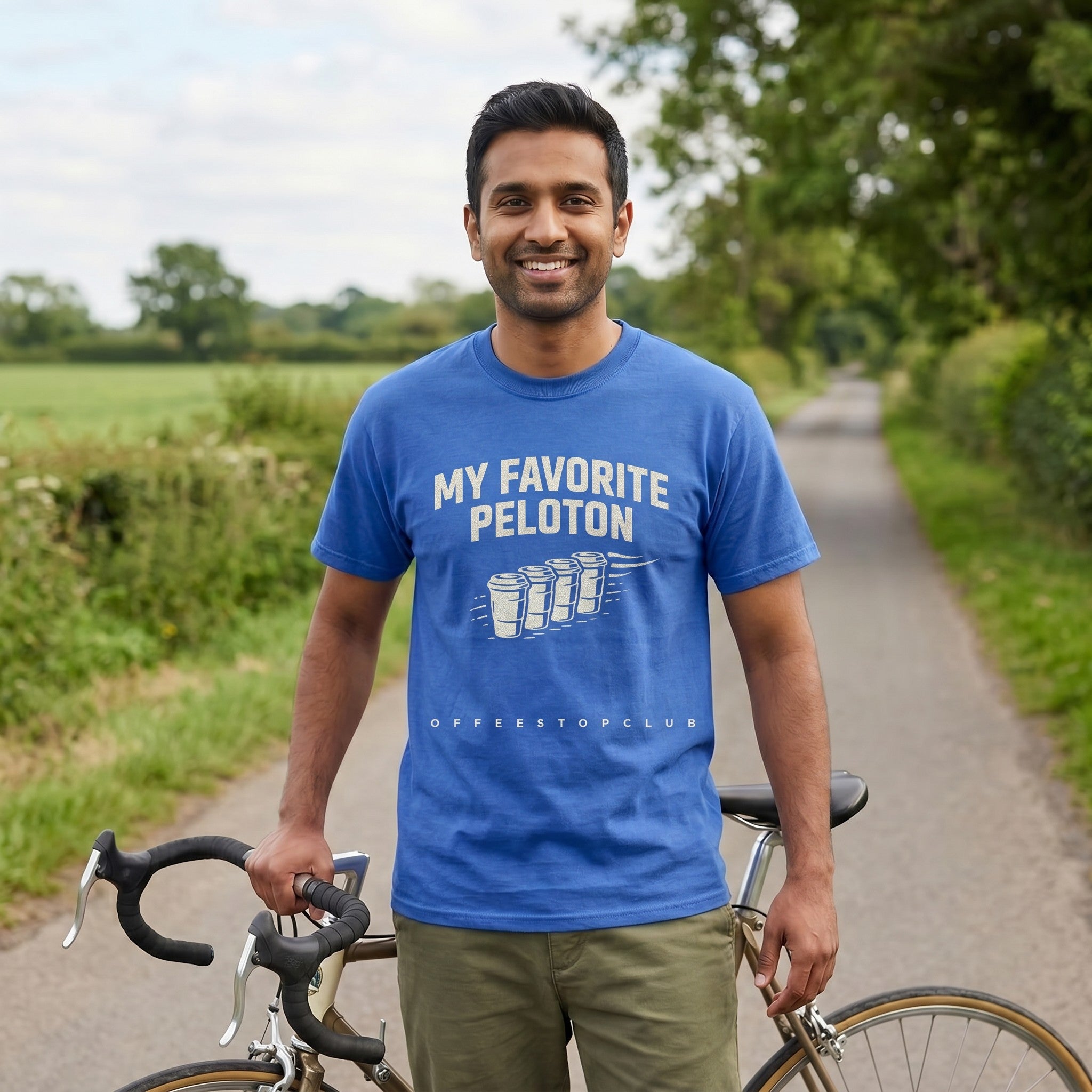 Favorite Peloton T‑Shirt — Mystic Blue lifestyle