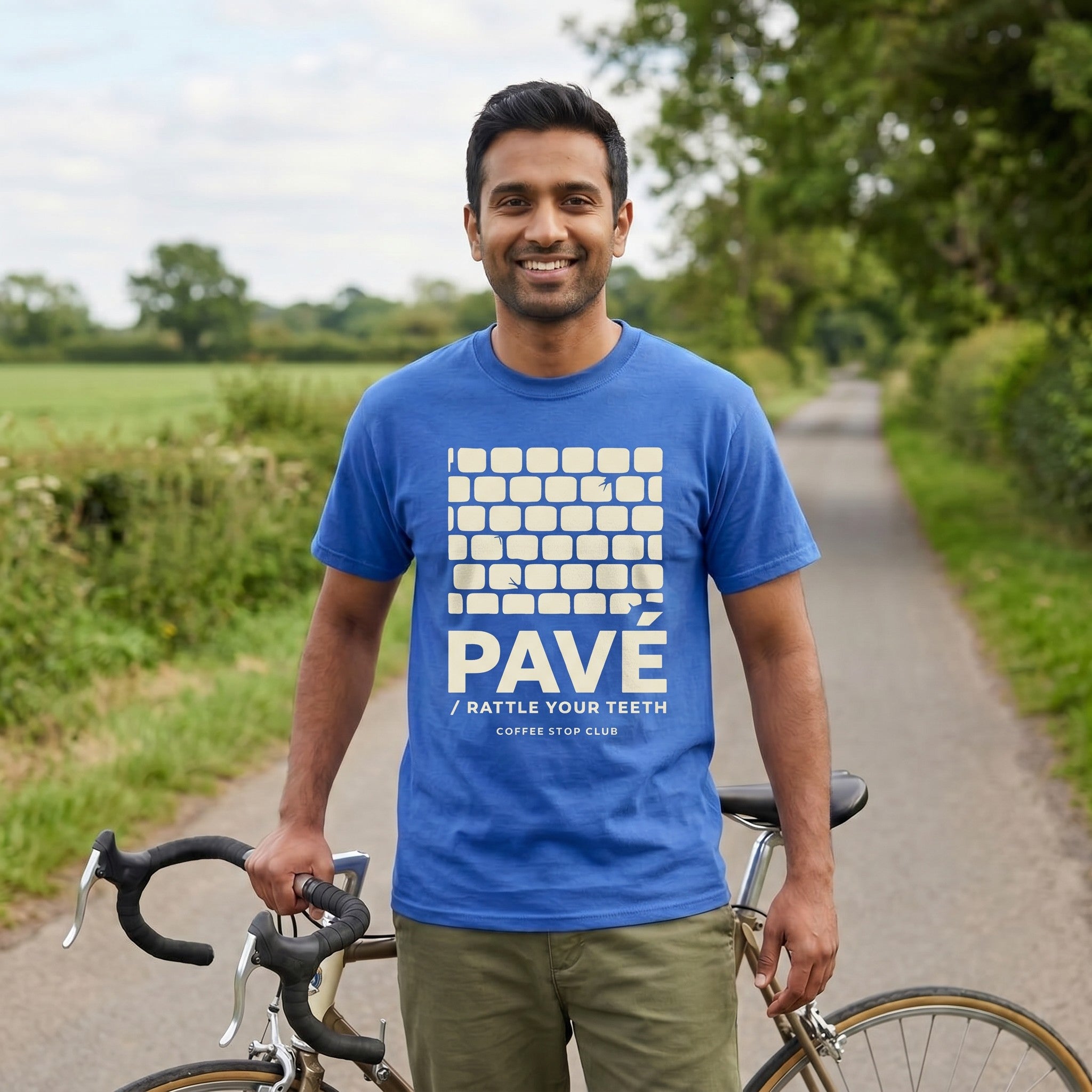 Pavé Tour T‑Shirt — Mystic Blue lifestyle