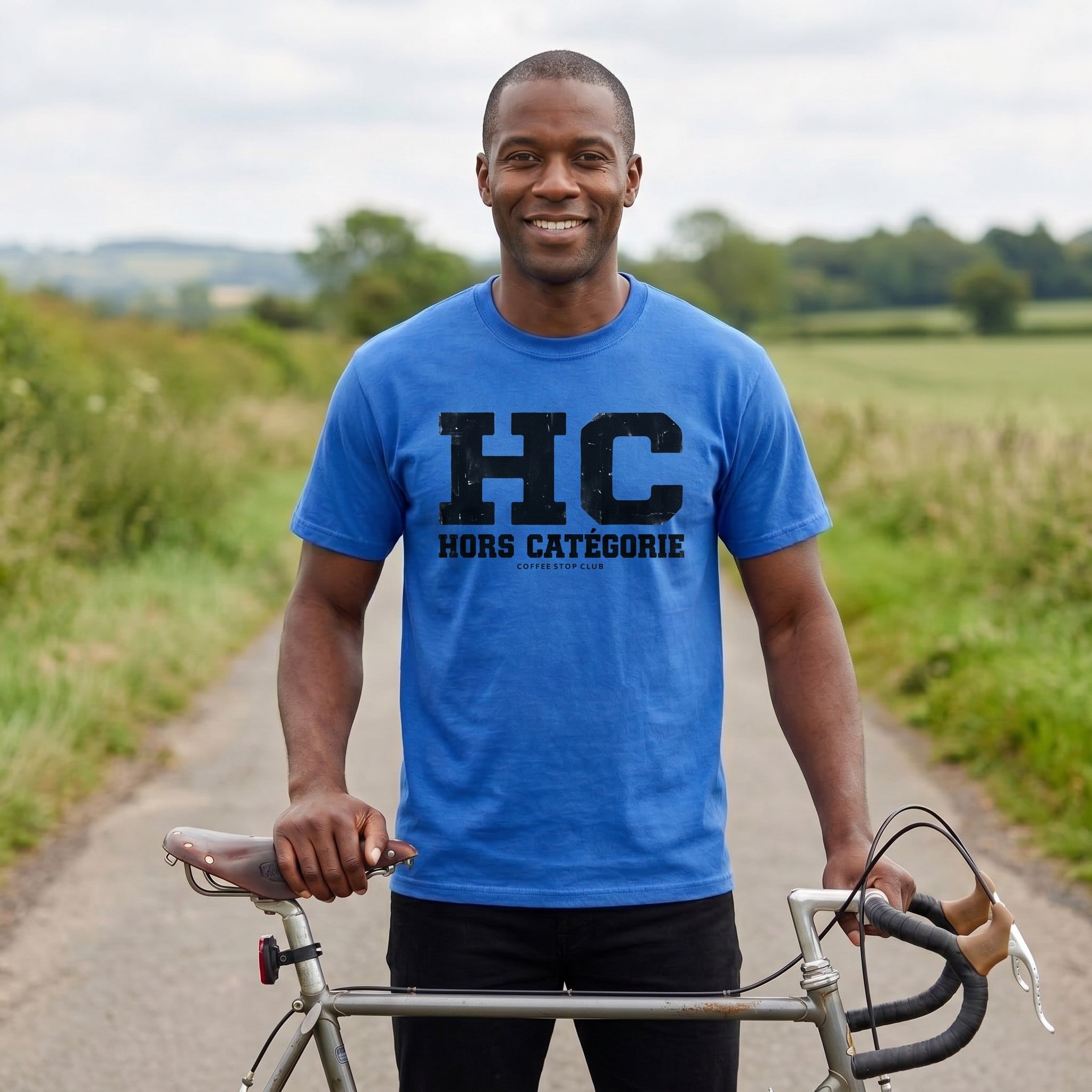 HC Hors Catégorie Tour T‑Shirt — Mystic Blue lifestyle