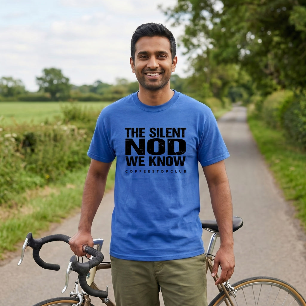 Silent Nod T‑Shirt — Mystic Blue lifestyle