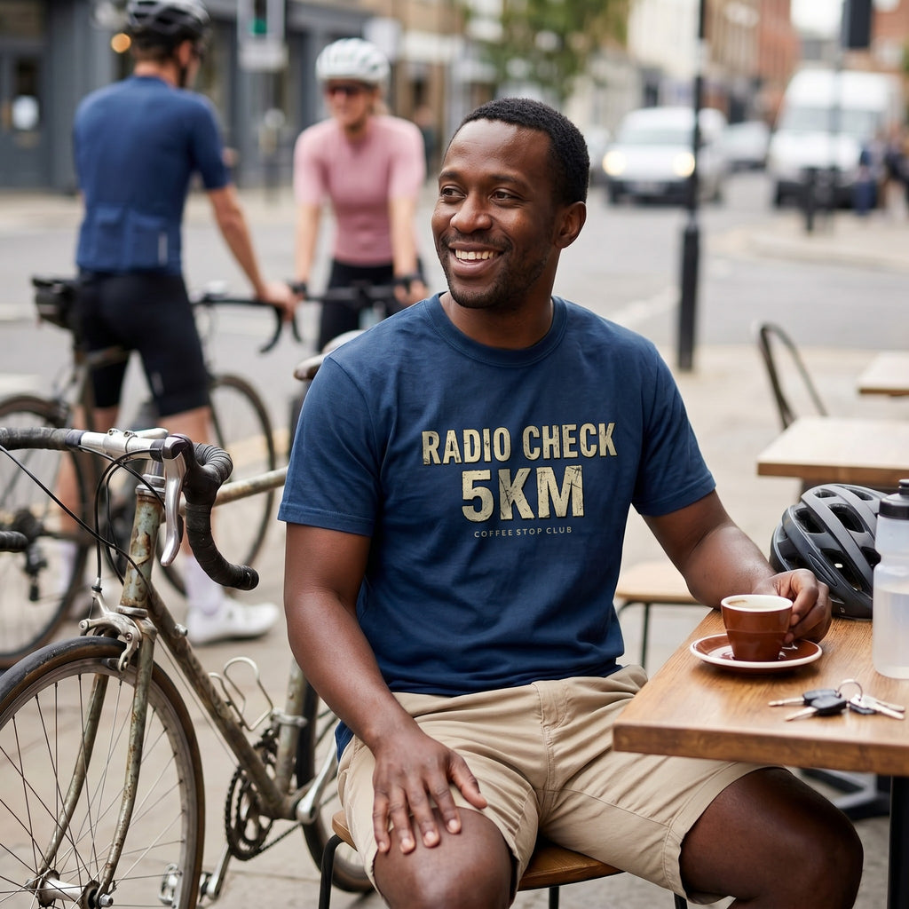 Radio Check 5Km Tour T‑Shirt — Navy lifestyle
