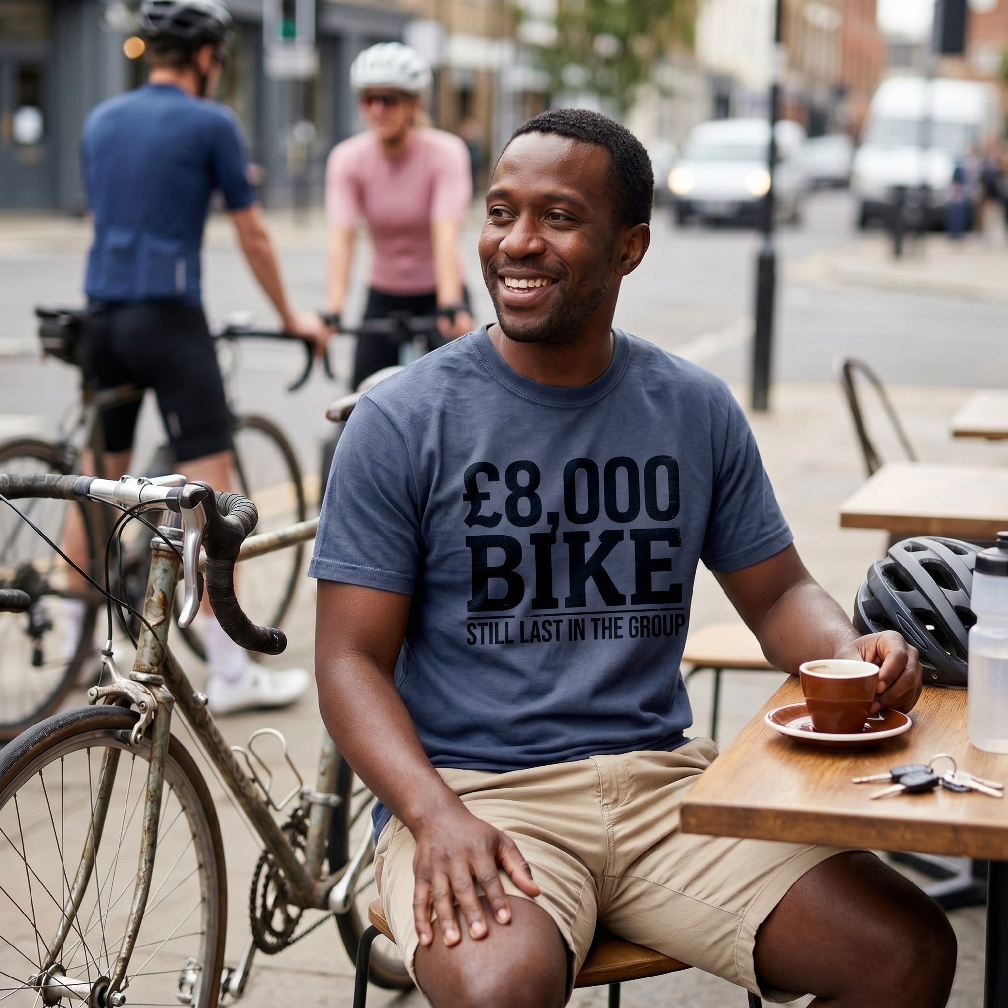 KOM POLKA DOT Tour T‑Shirt — Navy lifestyle