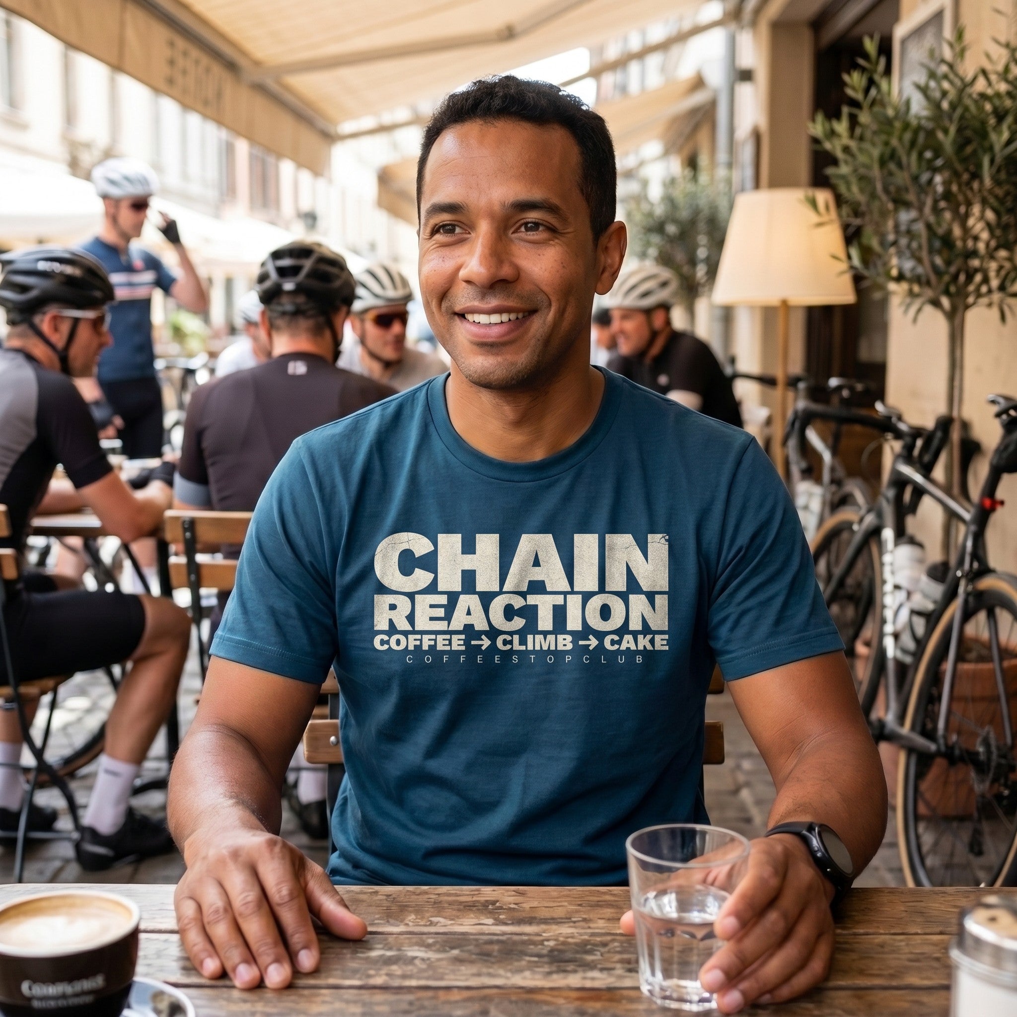 Chain Reaction T‑Shirt — Navy lifestyle