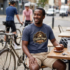 Vintage Coffee Stop Club T‑Shirt — Navy lifestyle