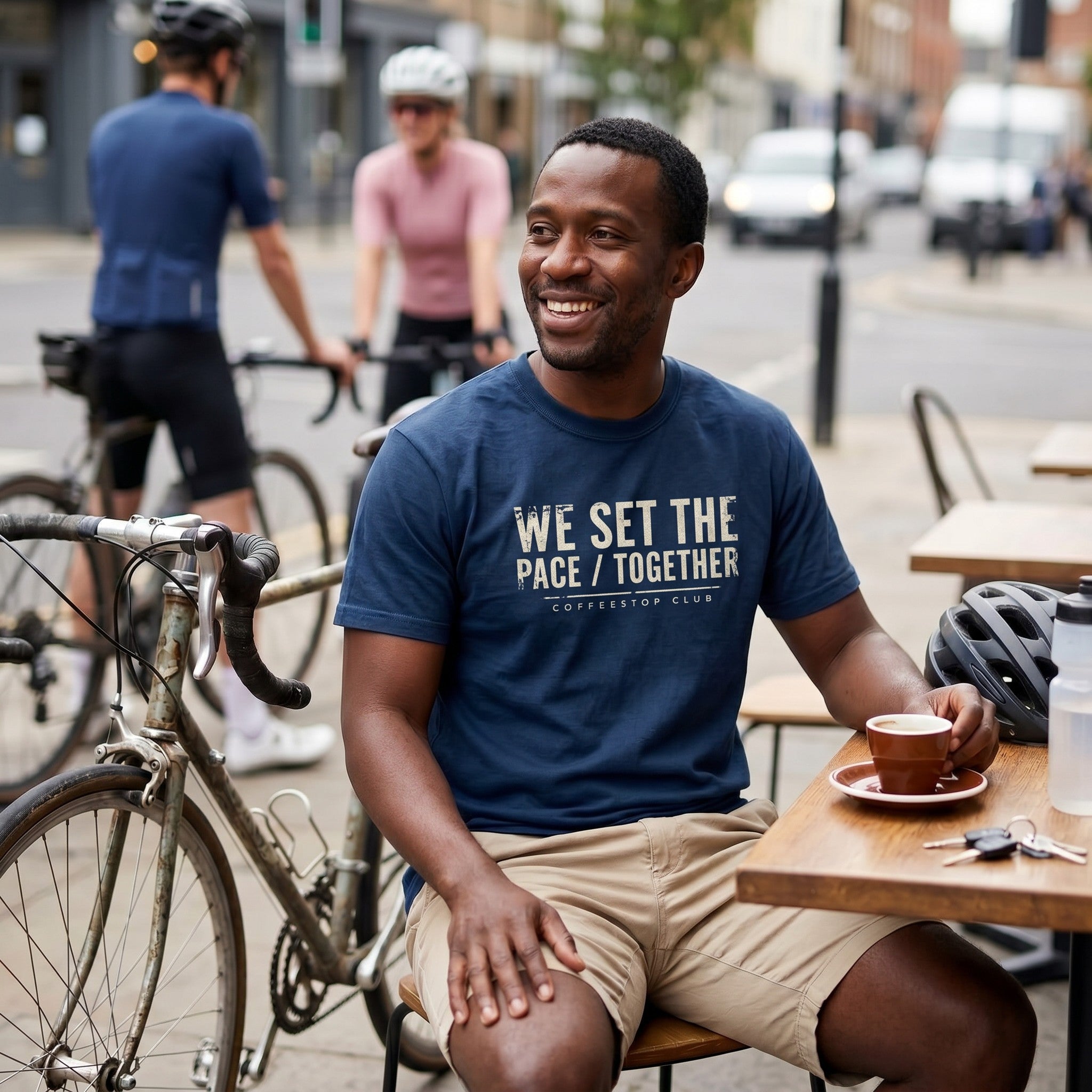 We Set The Pace T‑Shirt — Navy lifestyle