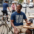 Too Old to Care T‑Shirt — Navy lifestyle