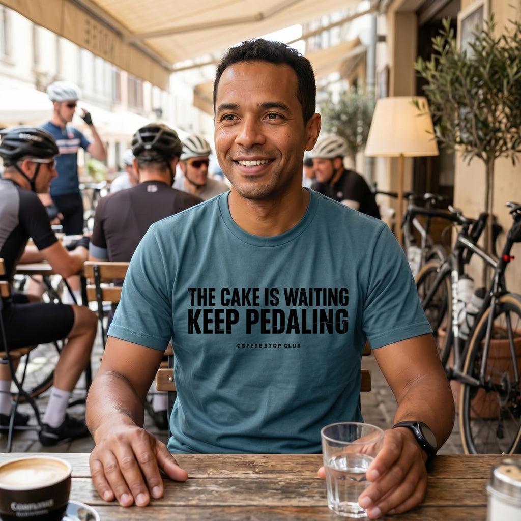 The Cake is Waiting T‑Shirt — Navy lifestyle