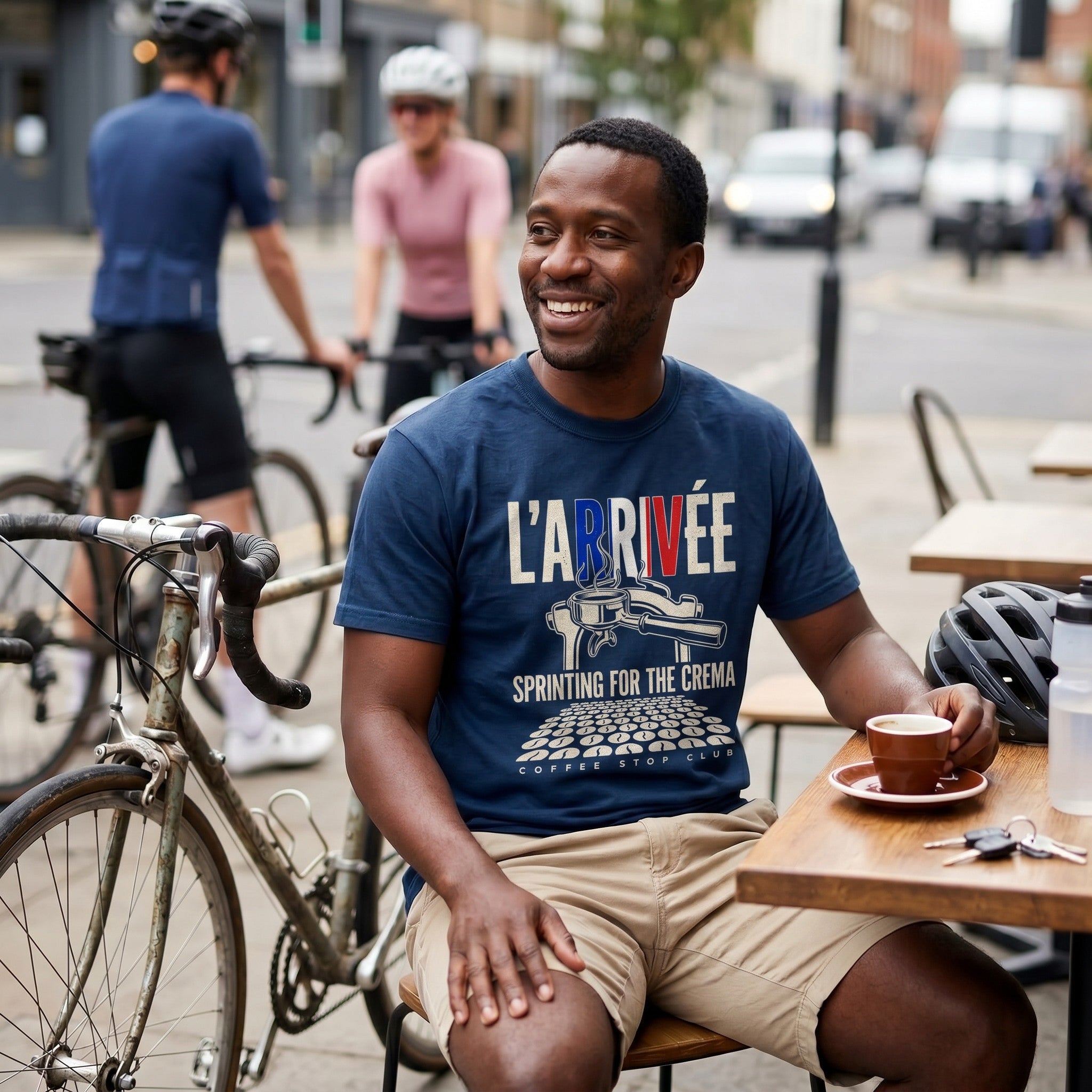 L'Arrivée TdF Cycling T-Shirt — Navy lifestyle