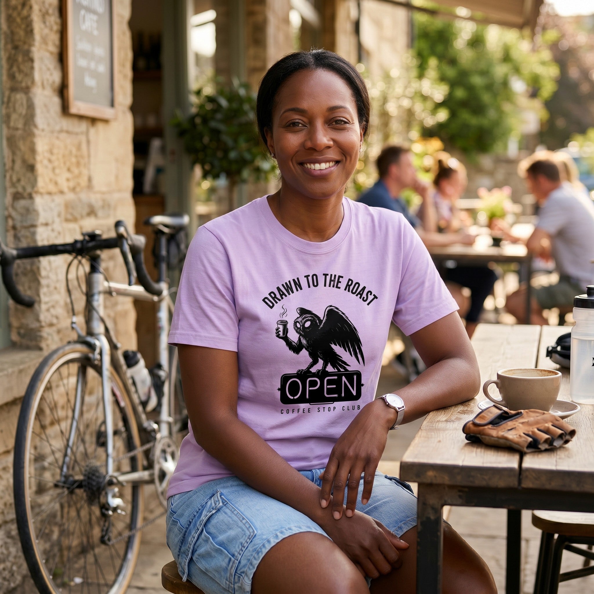 Drawn to the Roast Cycling T-Shirt — Orchid lifestyle