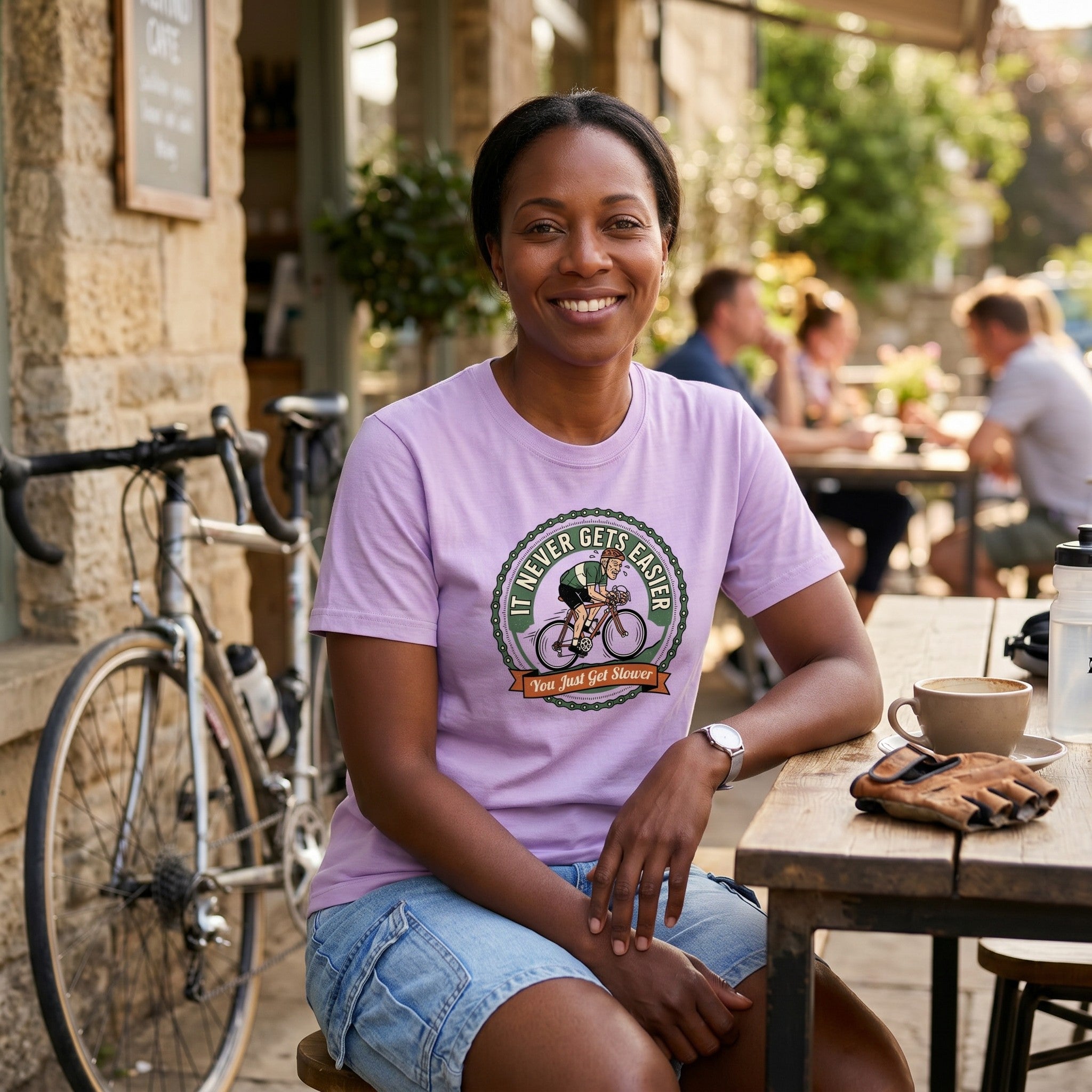 Never Gets Easier T-Shirt — Orchid lifestyle