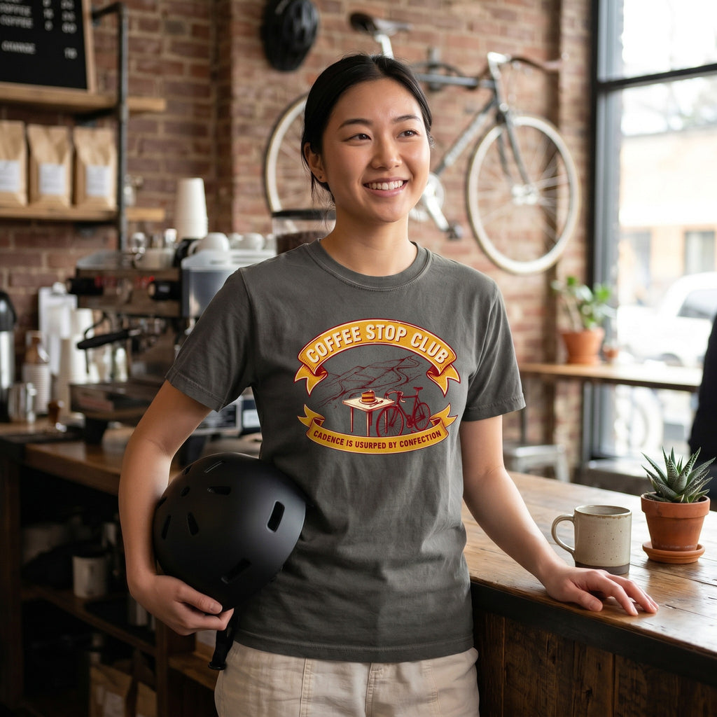Cadence Confection Cycling T‑Shirt — Pepper lifestyle