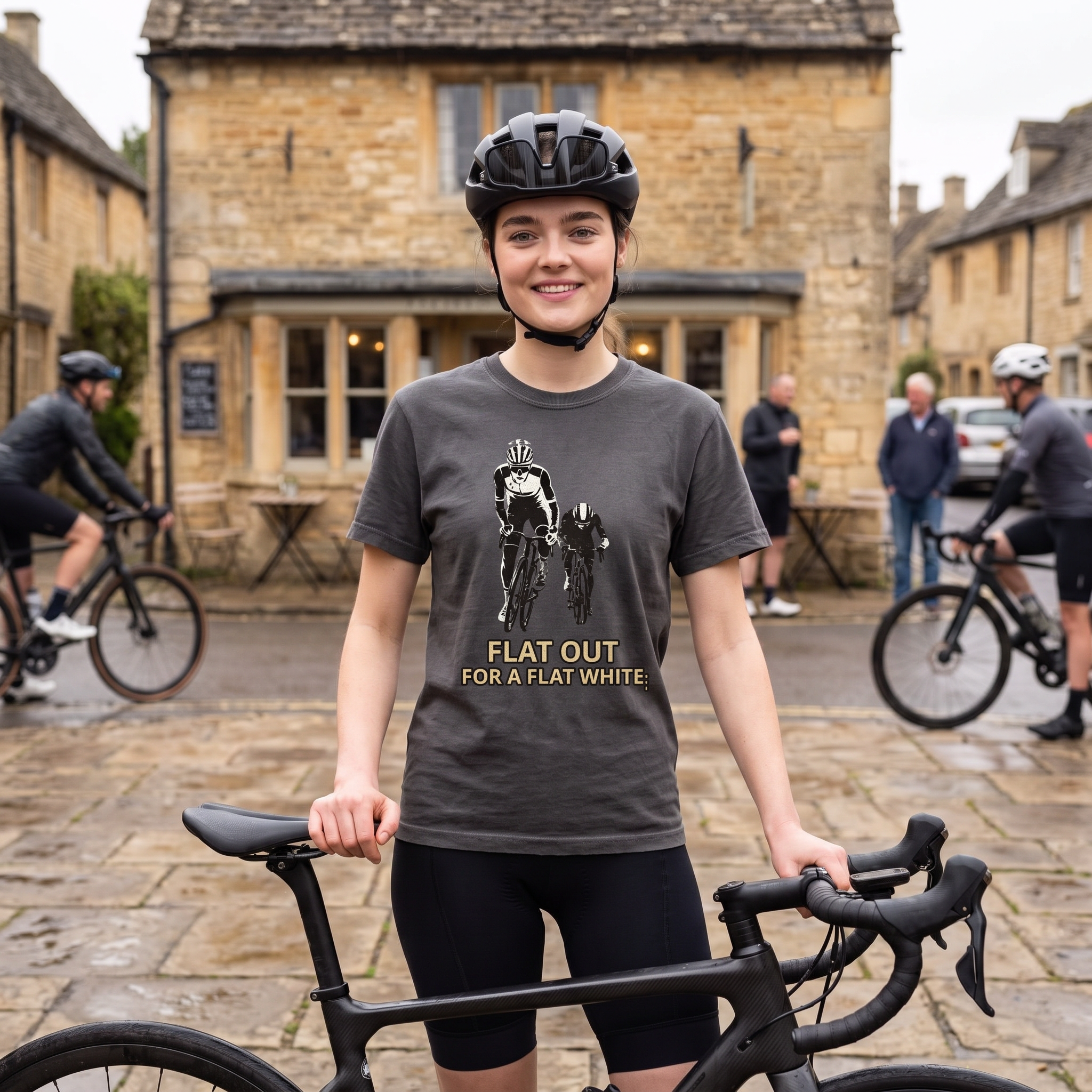 Flat Out For a Flat White Cycling T-Shirt