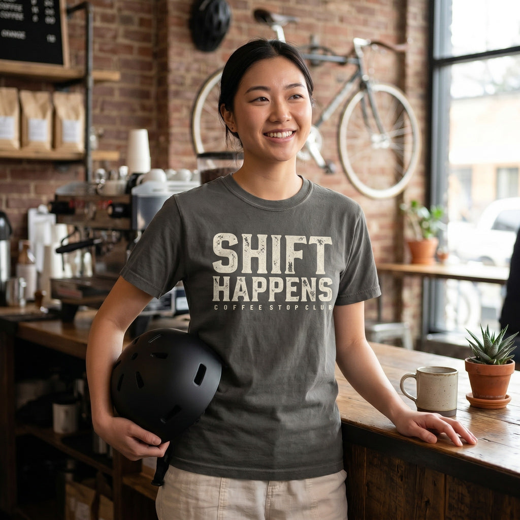 Shift Happens Cycling T-Shirt — Pepper lifestyle