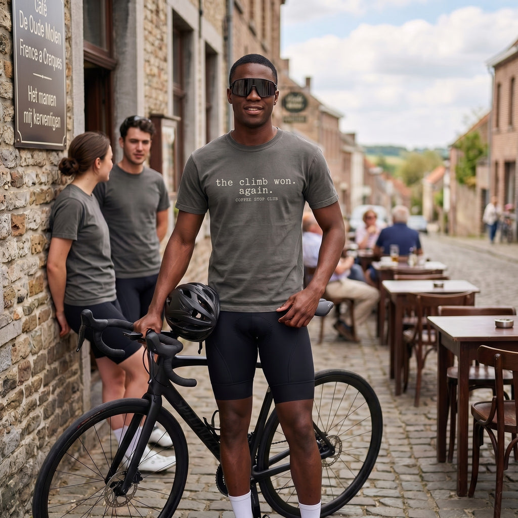 The Climb Won Cycling T‑Shirt — Pepper lifestyle