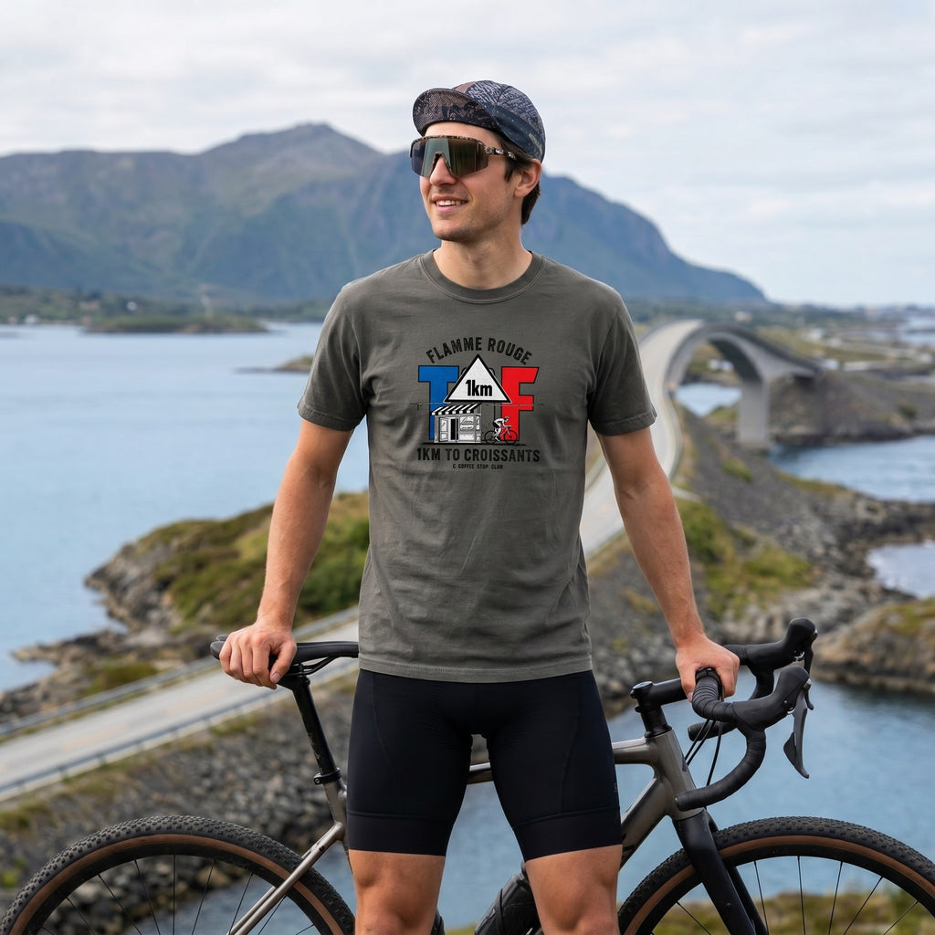 1km to the Croissants TdF Cycling T-Shirt — Pepper lifestyle