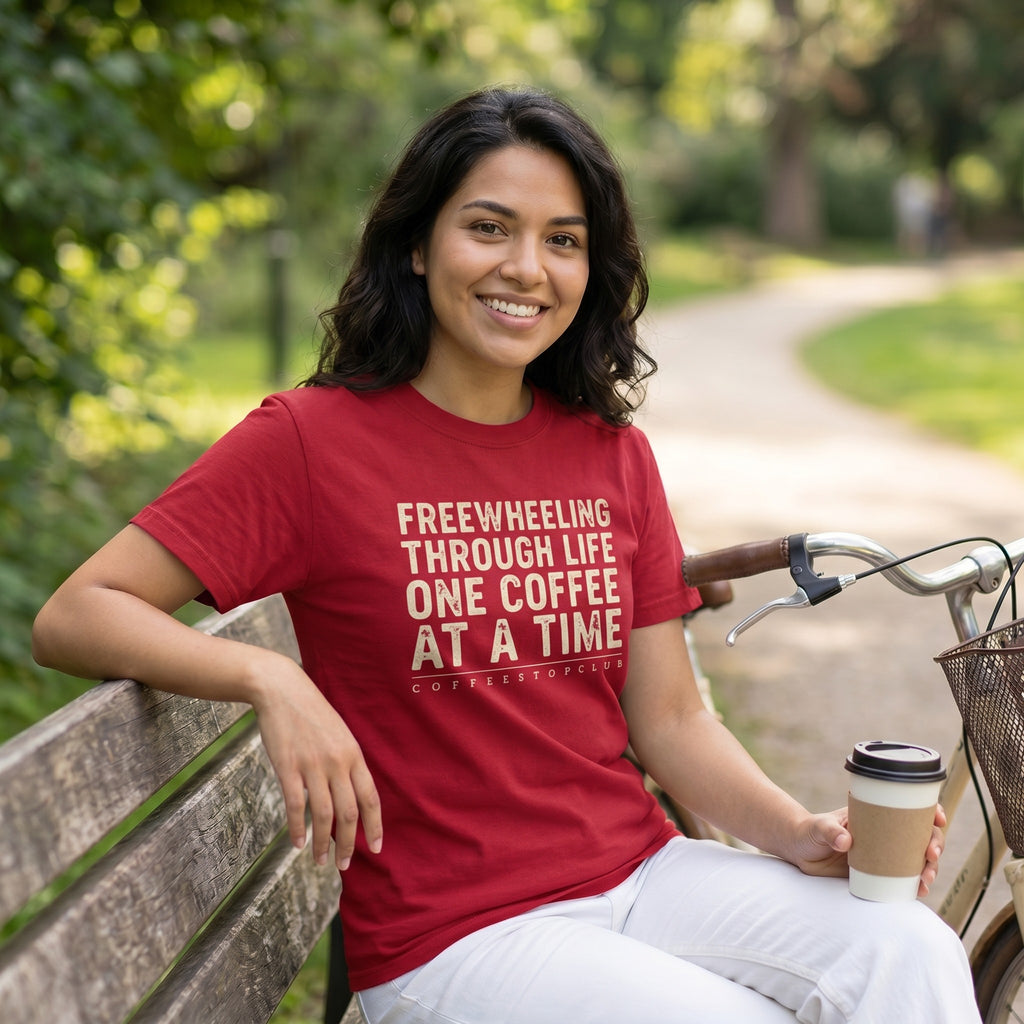 Freewheeling Life T‑Shirt — Red lifestyle