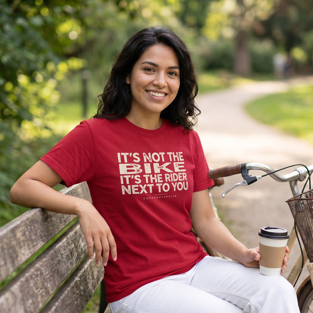 It's Not The Bike T‑Shirt — Red lifestyle